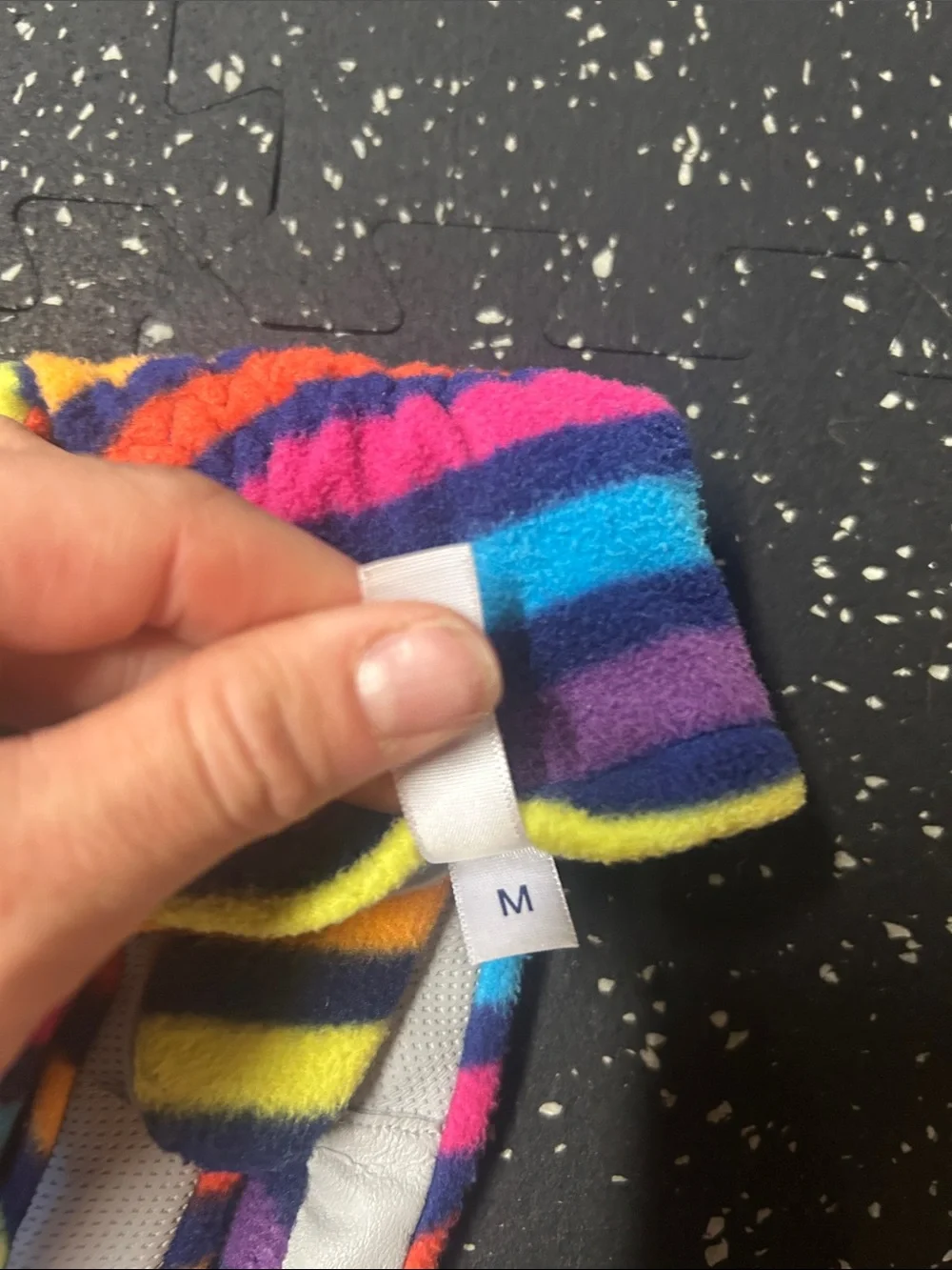 Lands' End Kids Striped Fleece Mittens in Purple, Blue, Pink, Yellow, Orange